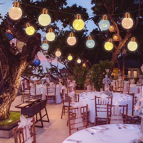 Qedertek Qedertek Solar Lichterkette Aussen Wetterfest, 6M Solar Lichterkette Außen Warmweiß mit 16 Cotton Ball, LED Seil Solarlichterkette für Garten, Balkon, Hochzeit, Party, Kinderzimmer, Innen Osterdeko - Designansicht 6 | TV | Video | Foto