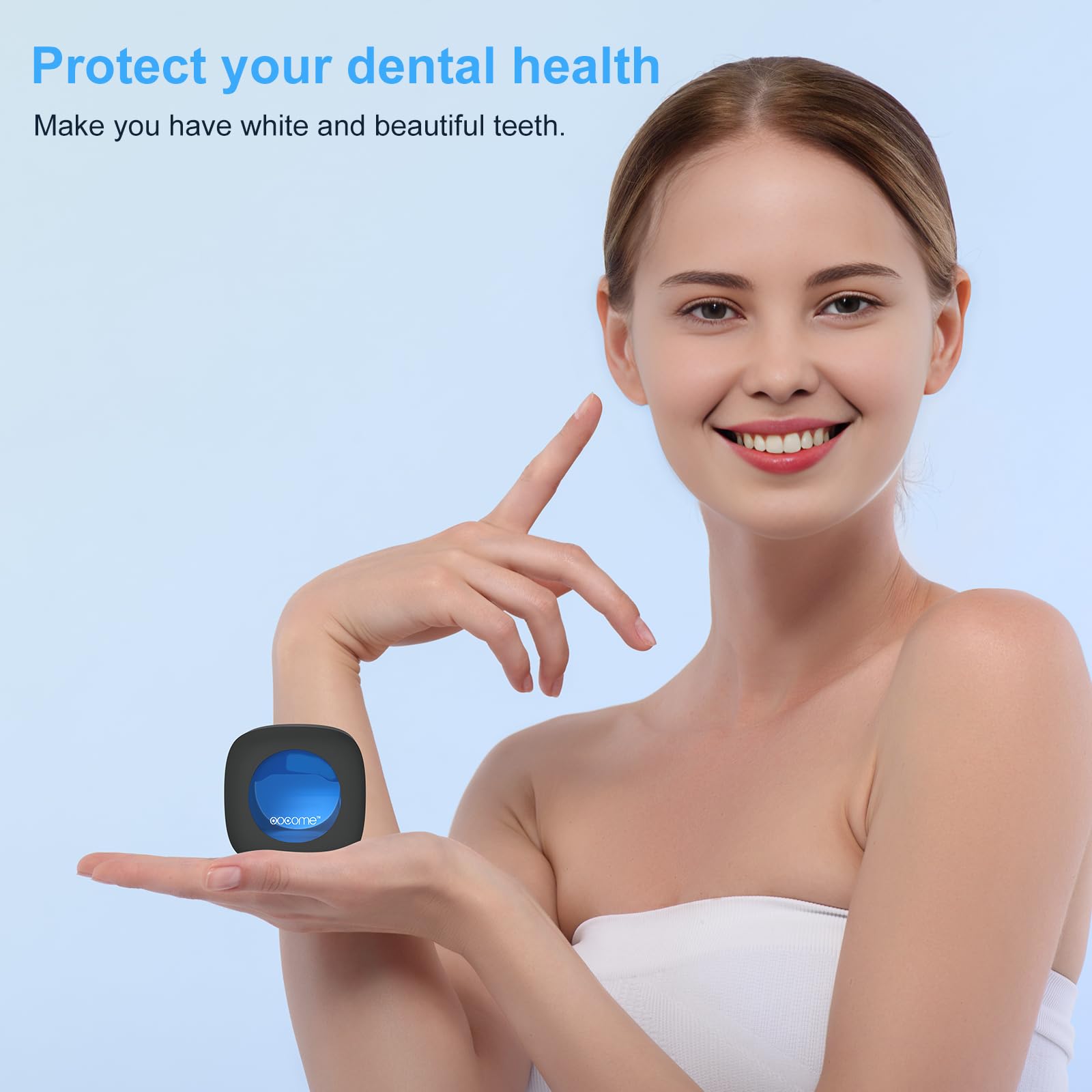 Custodia portatile per spazzolino da denti con protezione UV profonda e igienizzante per spazzolino da denti, porta spazzolino da denti con adesivo senza punzonatura, per viaggi e uso familiare