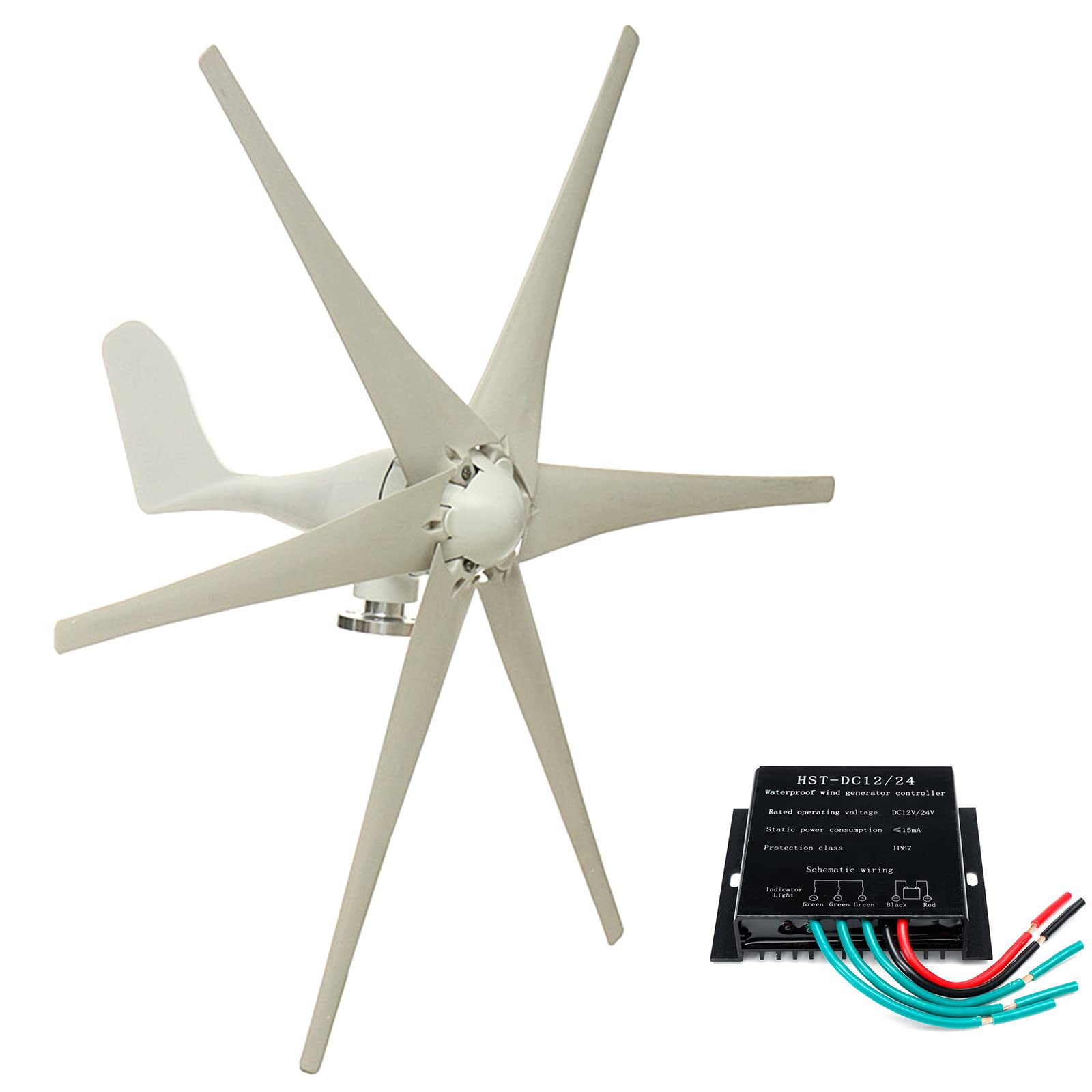 GUOZ 4000W Wind Turbine Generator 6 Blade Wind Controller Turbine Generator kit for Home, Boat, Marine, Monitoring,48V
