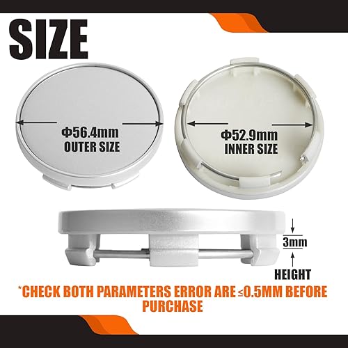 Miniatura 228 de TMS - Tapones centrales de rueda de 2.7 pulgadas para BMW Serie 3, 4, Serie 5, Serie X, Serires Z, Series 3613 6783 536, paquete de 4