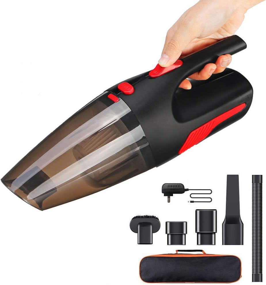 Handheld Vacuum,AUELEK Cordless Vacuum Cleaner,Rechargeable Car Vacuum Cleaner Lightweight Portable,Powerful Wet Dry Vacuum Cleaner with LED Light for Home and Car Cleaning