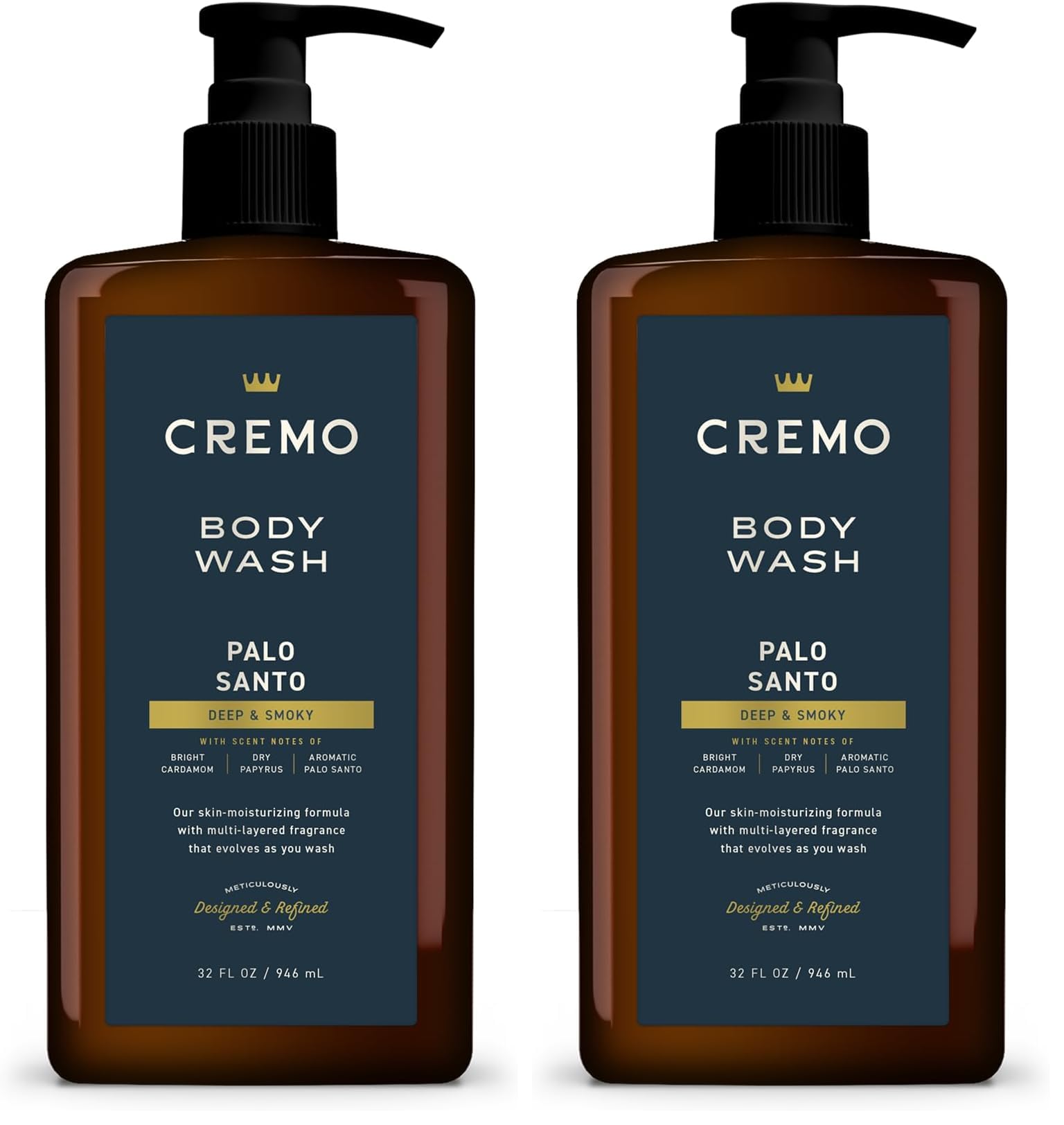 Cremo Rich-Lathering Palo Santo Body Wash for Men, 32 Fl Oz (Pack of 2) Palo Santo (Pack of 2)