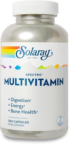 SOLARAY Spectro Multivitamínico con hierro, multivitamínico con calcio, magnesio, verduras energizantes, hierbas y enzimas digestivas, apoyo a la