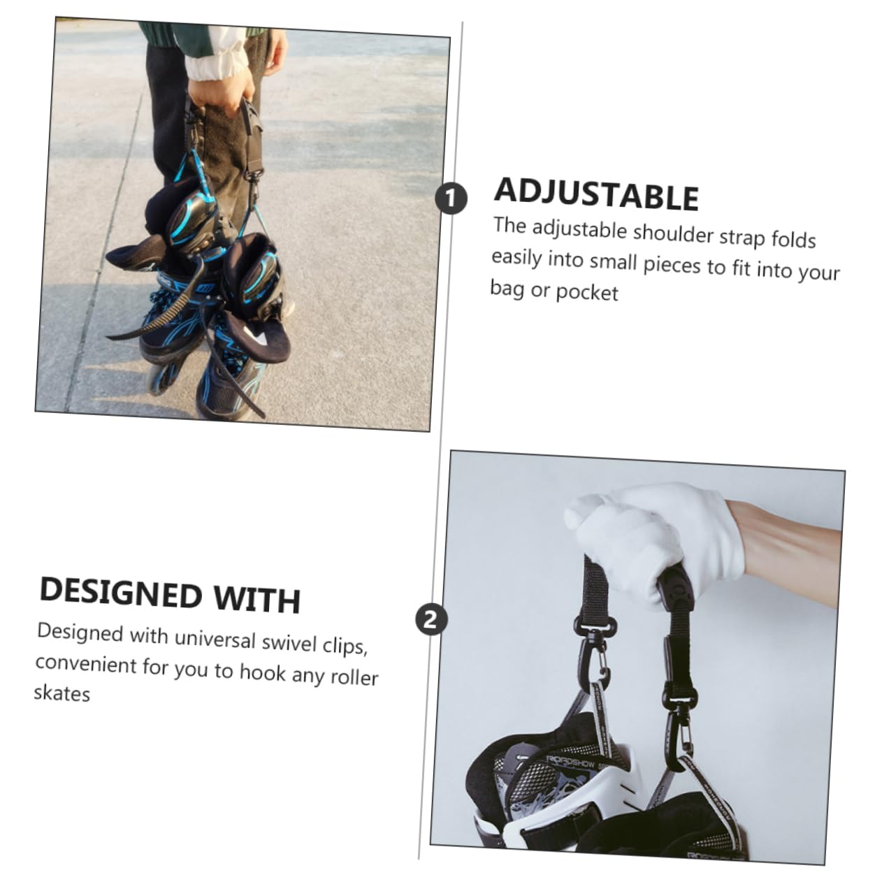 KOMBIUDA Ski Straps Ice Skating Boots Leash Roller Skates Straps Compact for Roller Skating Shoes