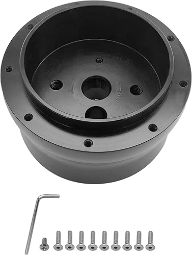 X-AVION 1967-94 GM - Adaptador de cubo de volante de aluminio de 9 pernos anodizado negro chevy