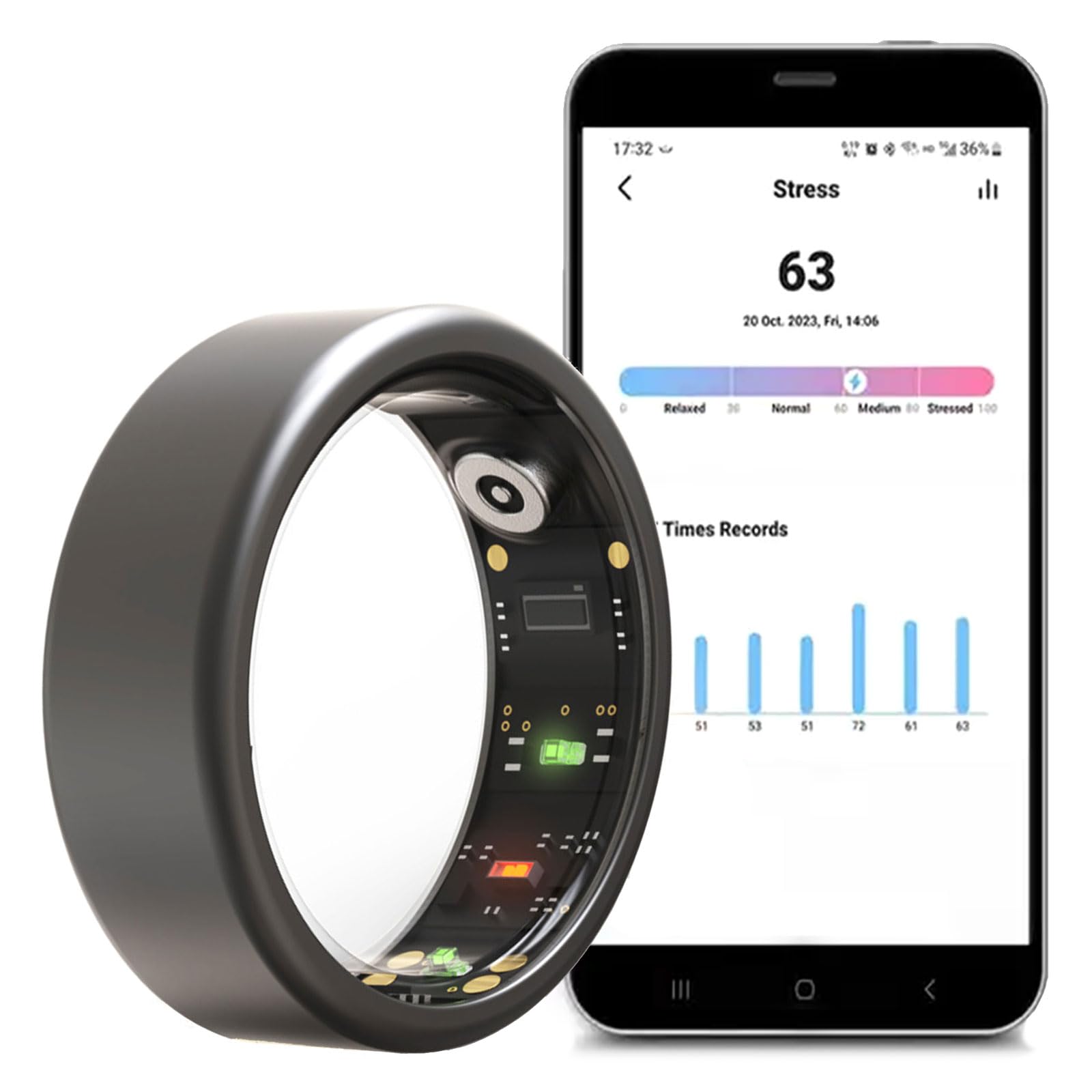 Bague connectée de suivi d'activité pour mesurer les calories et la distance au quotidien
