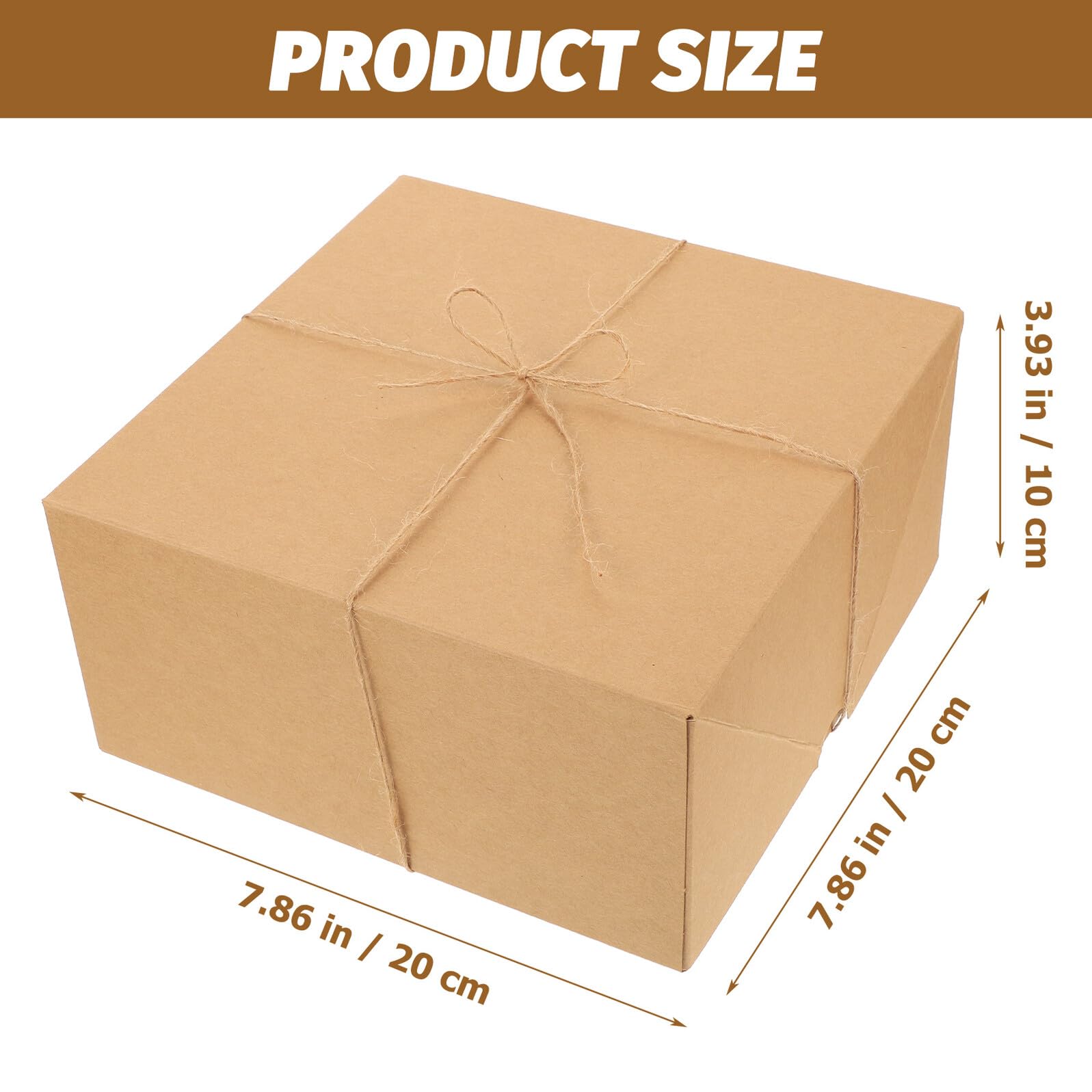 VICASKY 6 pezzi Scatole Regalo Kraft Confezioni Decorative Quadrate in Carta Kraft per Bomboniere Packaging Dolci e Regali Eleganti