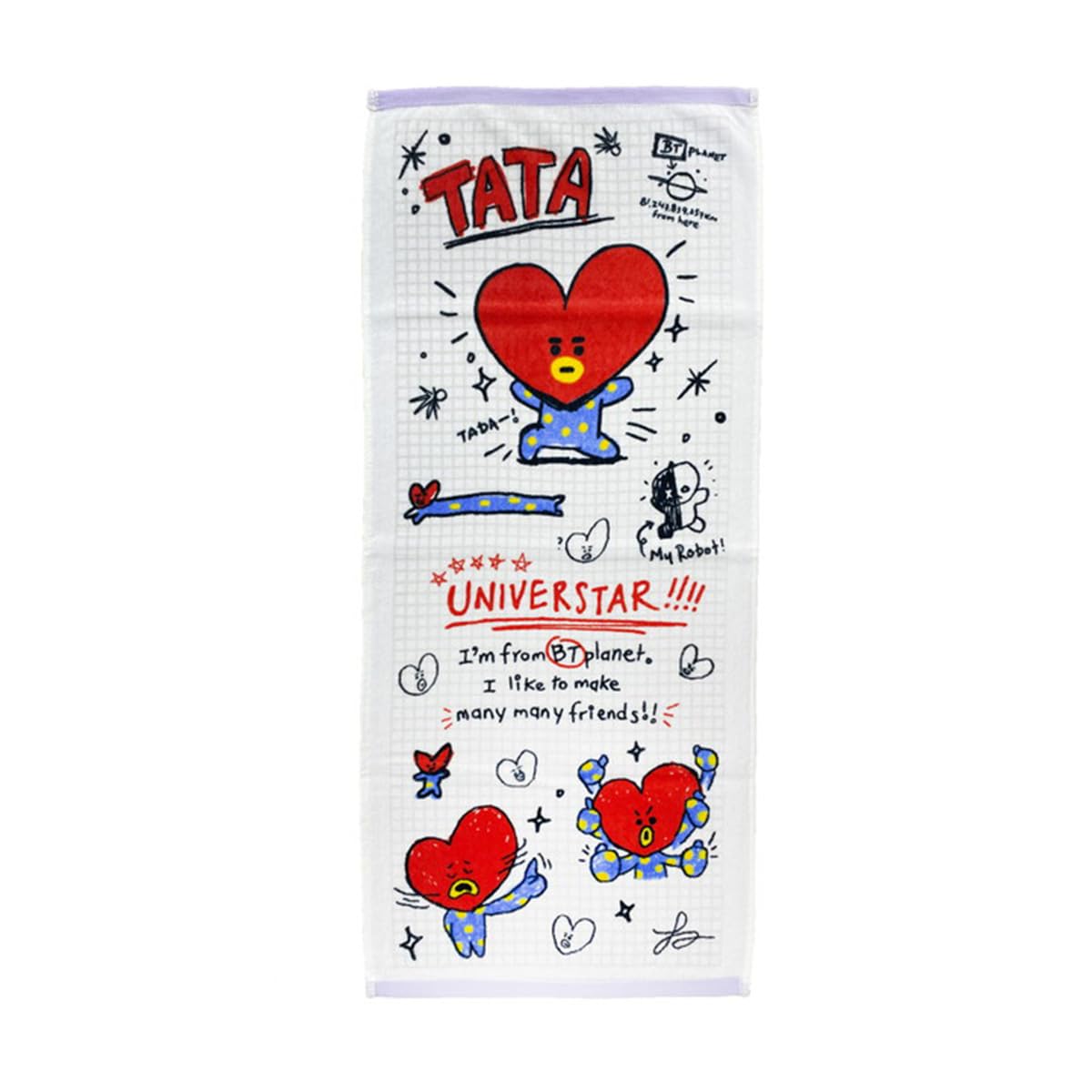 Amazon｜丸眞 フェイスタオル BT21 カラースケッチ_TATA