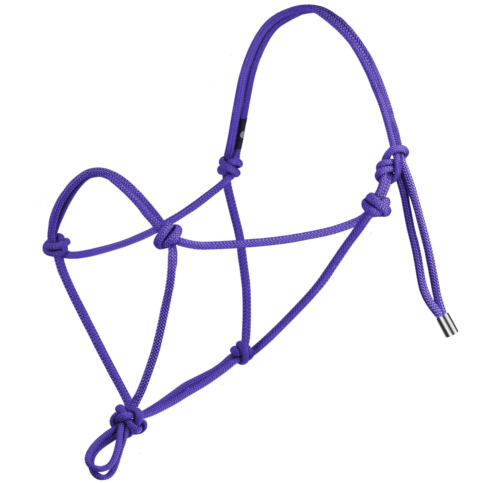 Harrison Howard Rope Halter for Horses - Super Sturdy Horse Training Halter with 2 Knot 1/4" Stiff Cord - Foal Purple