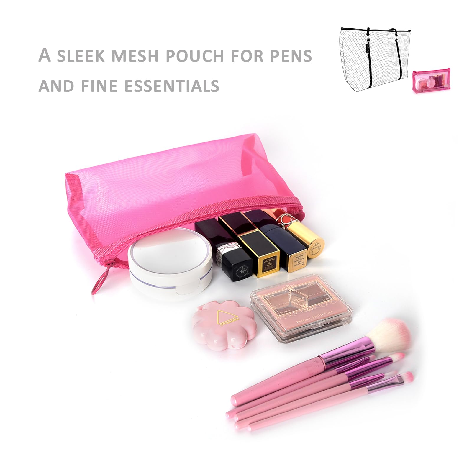 Amazon.com: Patu Zipper Mesh Bags, Widened Long Case, 5 Pieces