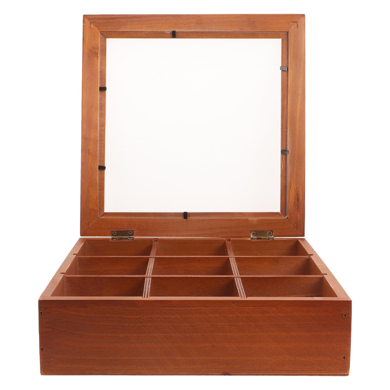 Teebeutelbox zur Aufbewahrung und Organisation von Teebeuteln mit 9 Fächern und Transparentem Acryldeckel für Küchenarbeitsplatten und Kaffeetische