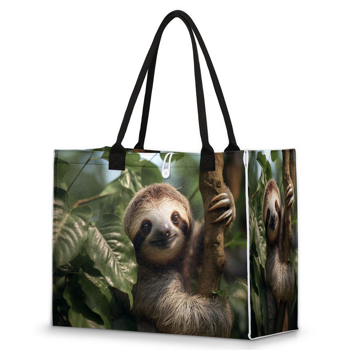 YPPAHHHH Cute Wildlife Sloth Beach Tote Bag Women Shoulder Handbag Large Utility Tote Bag for Travel Shopping Work Reusable Grocery Bags with Zipper