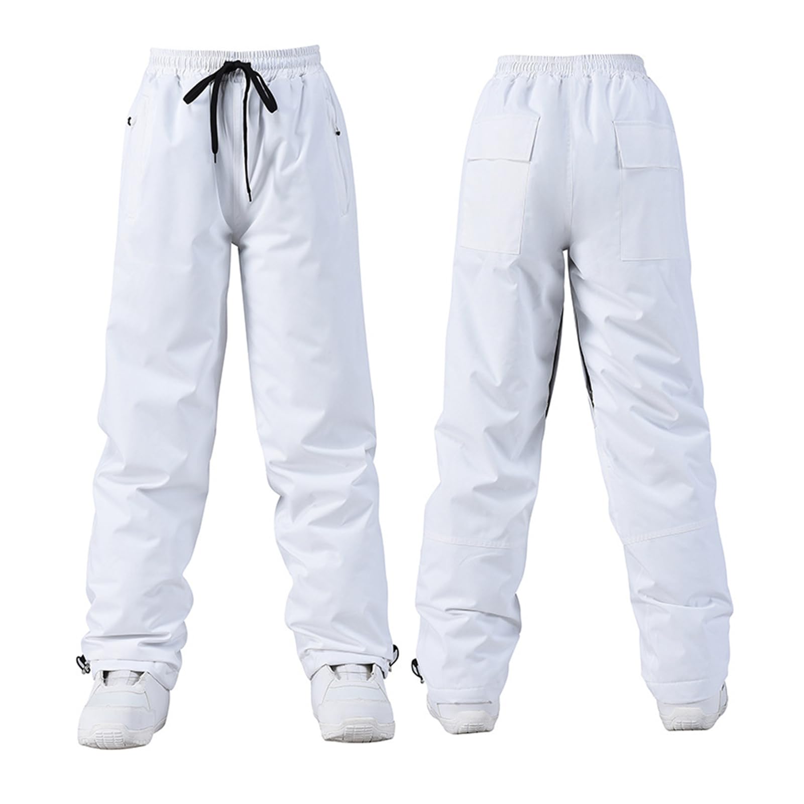 TDHLW Women Men Ski Pants Winter Outdoor Waterproof Windproof Baggy Snowboarding Pants Loose Ski Pants Outdoor,White,XXL