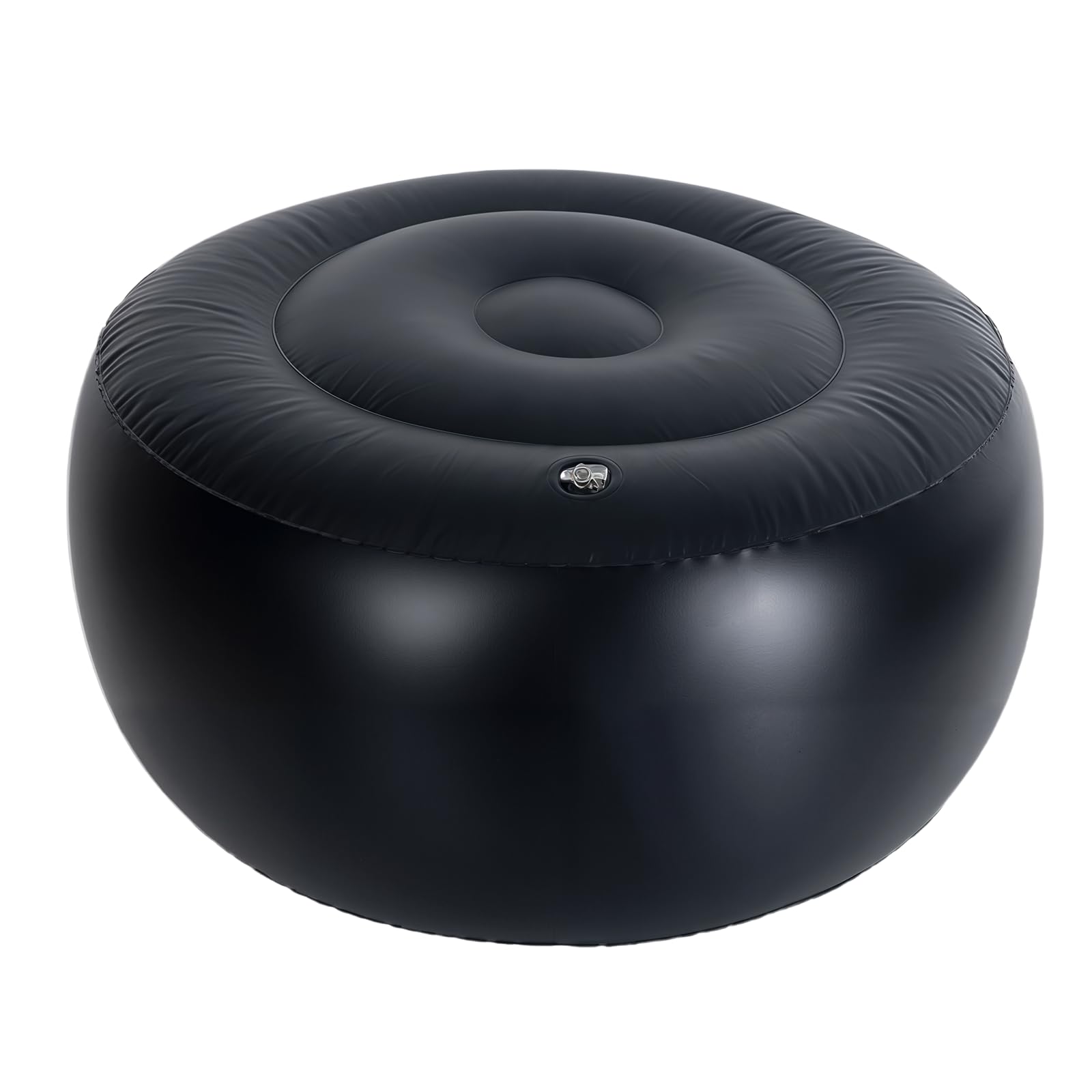 Bloomoja Inflatable Round Ottoman, Pouf Ottoman Filler, 55 x 30cm PVC Waterproof Outdoor Ottomans for Patio, Living Room, Bedroom, Camping or Garden, Portable Inflatable Foot Rest Pouf for Adults