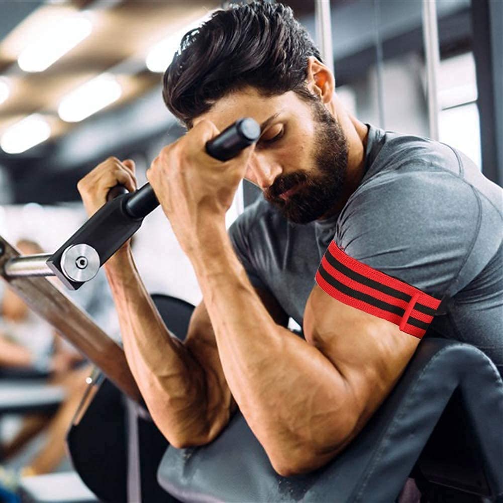 Blood Flow Restriction Bands for Arms, Background, Medical Flow Restriction Training Belt, Best Clothing, Fit,Fitness Help Gain Muscle Without Lifting Heavy Weights (Tied hands red)