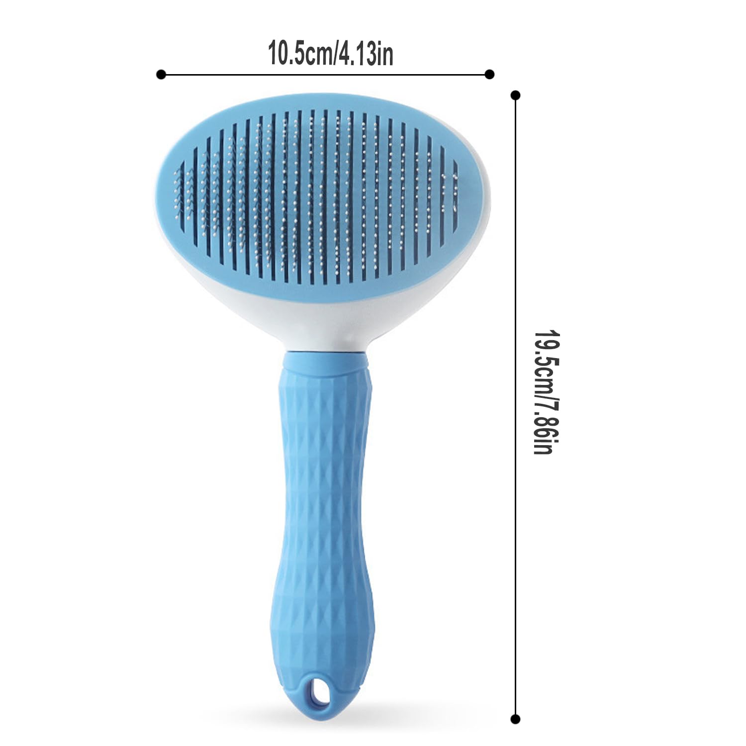 Dog/Cat Brush Grooming Comb,Pet Grooming Tool with Cleaning Button,Self Cleaning Slicker Brushes with Smooth handle for Cat Dog Shedding Tools Massage Clean Tangled Brush (Blue) - Image 3