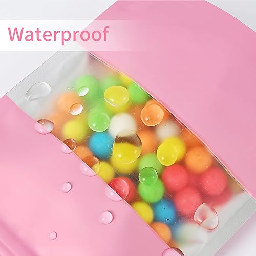 Miniatura 5 de 100 bolsas de almacenamiento de alimentos resellables de Mylar a prueba de olores con ventana transparente, bolsa de aluminio de pie para