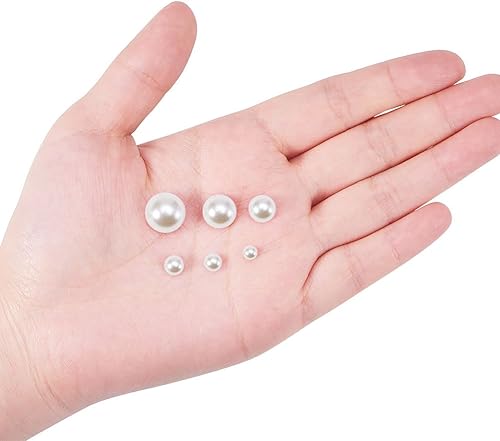 Miniatura 7 de PH PandaHall 690 cabujones de perlas semicirculares con parte trasera plana de 4/5/6/8/10/0.472 in para uñas, manualidades, decoración de muñeco de