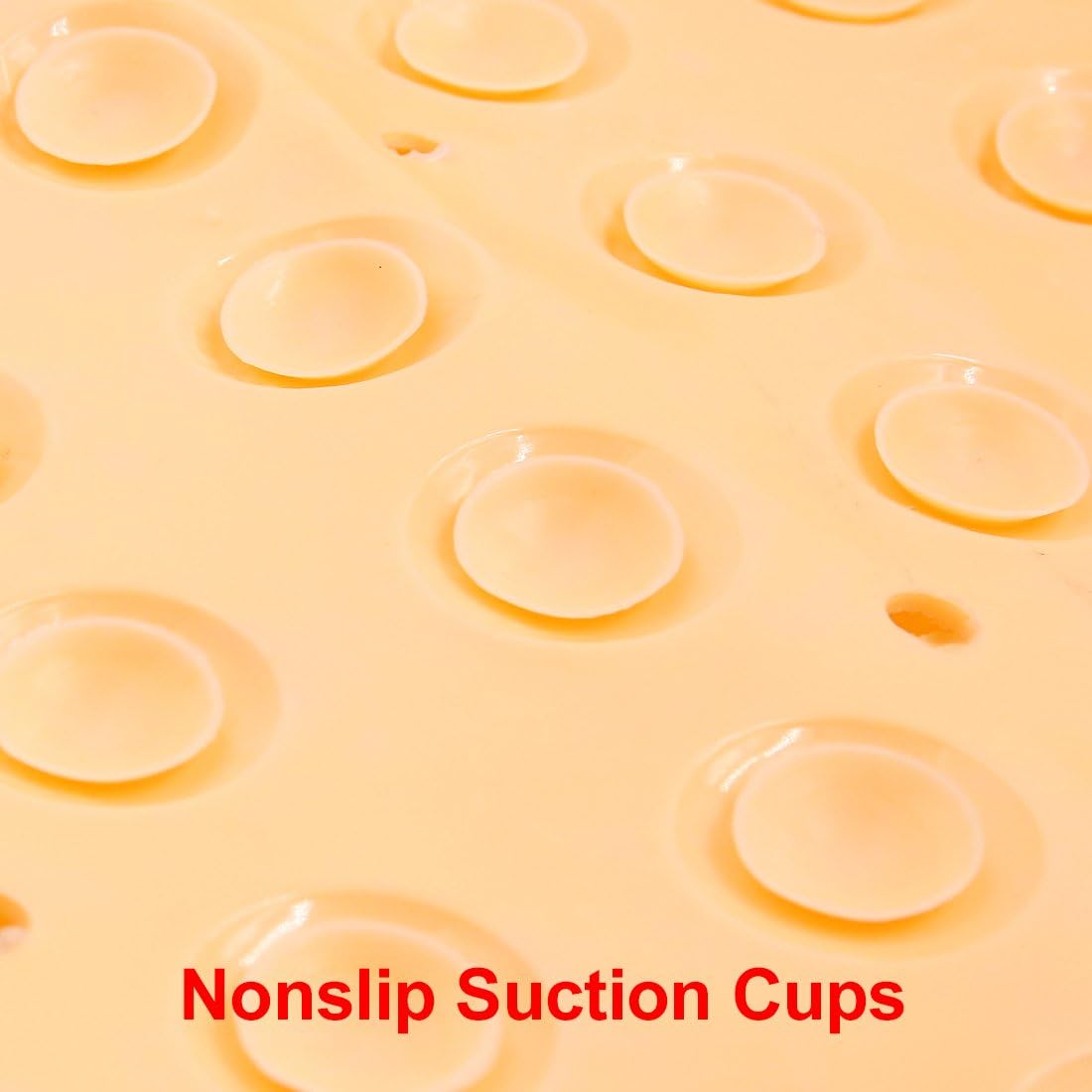 TPR Non- Machine Washable Bathtub Mats,Light Orange,34.6 Inches x 22.4 Inches (id: f19 9cd 0f3 3dc f57