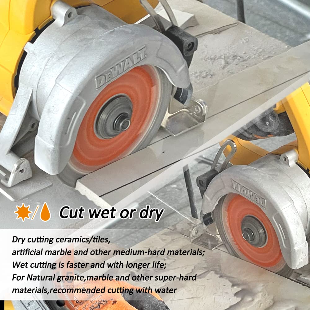 Supercienkie diamentowe ostrze do płytek z krawędzią siatkową, BGTEC 5 szt. 125 mm x trzpień 22,23 mm tarcza do cięcia na sucho lub na mokro porcelanowa ceramiczna marmurowa granit