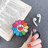 Airpods Case, AKXOMY Airpods Case Sun Flower, Cute Cartoon Silicone Earphone Case Cover Protective Clip Skin for AirPods 1&2 (SunFlower)