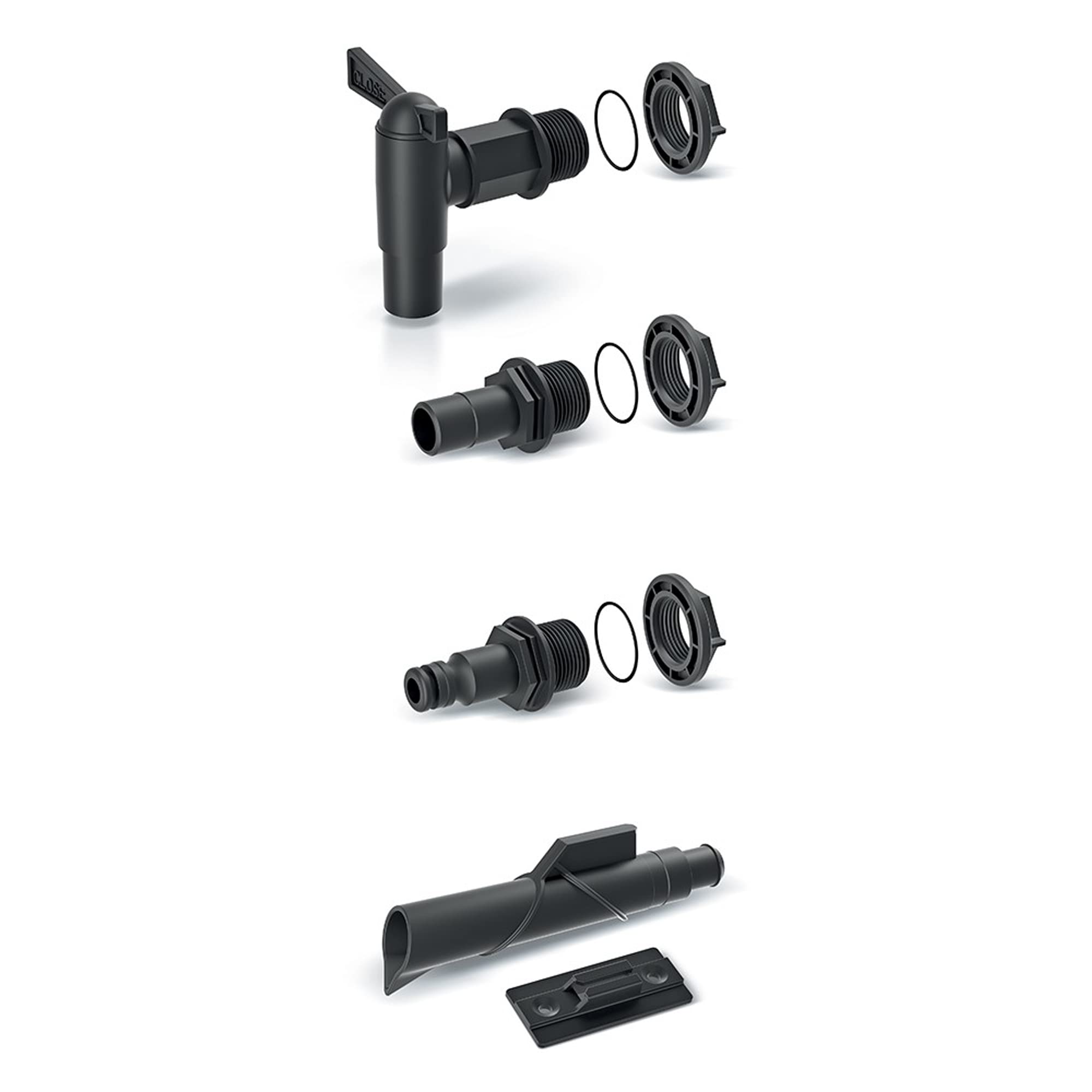 ProsperplastSet of accessories for depositos/barriles de agua de lluvia (5 pieces) ICANSET 4, dimensions (mm) 180 x 45 x 230