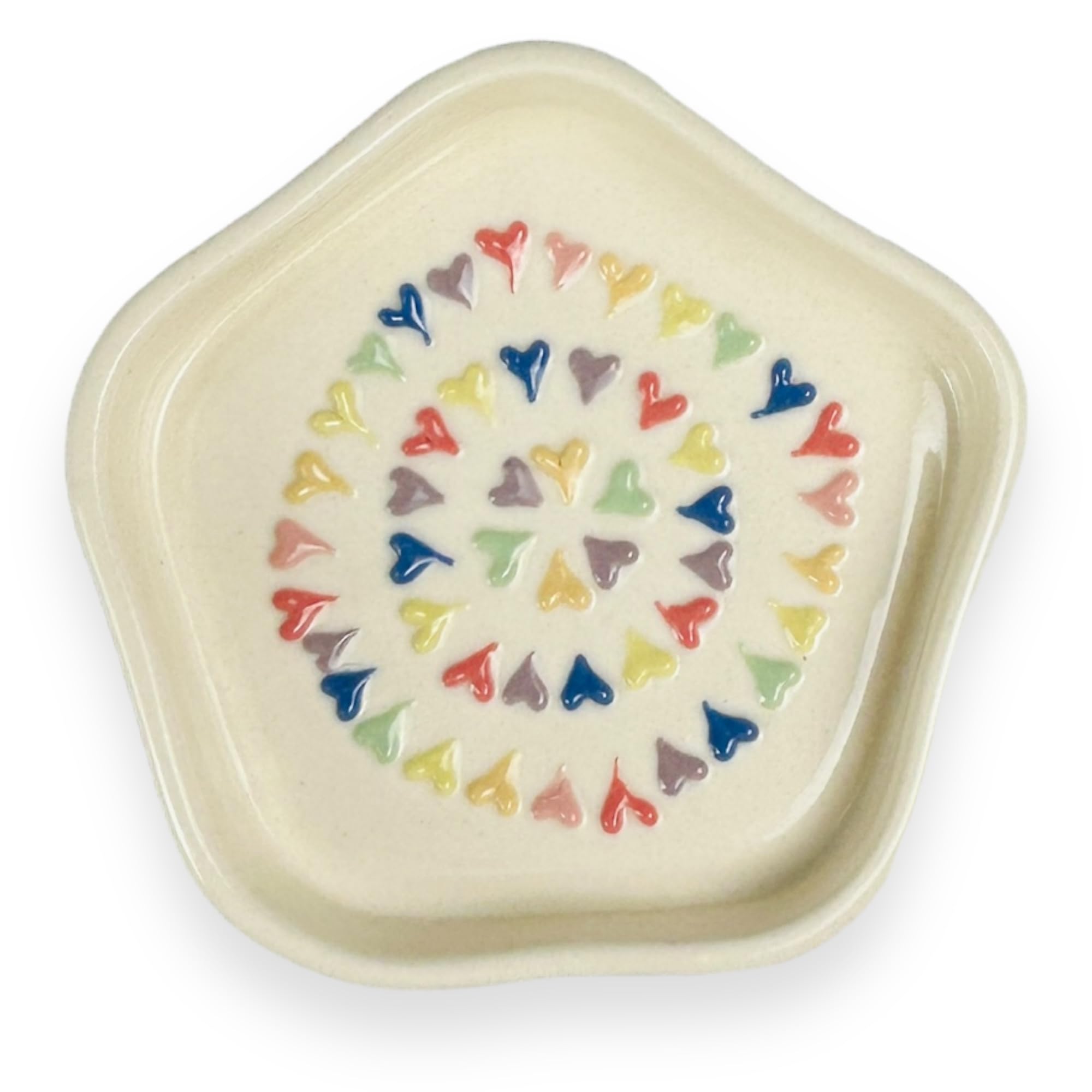 CERAMIC DINING Multicolour 3D Heart Ceramic Dessert Plates- Set of 2 || Snack Plates || Side Plates 1