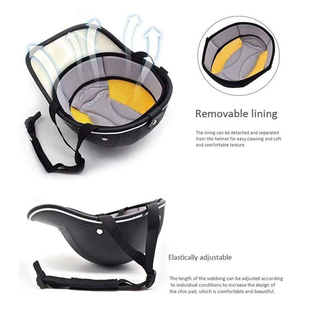 Volwassen Jeugd Heren Dames Baseball Cap Stijl Motor Halve Helm Straat Racefiets Fietshelm Open Gezicht Lederen Fietshelm, Lichtgewicht Verstelbaar DOT Gecertificeerd (54-62cm