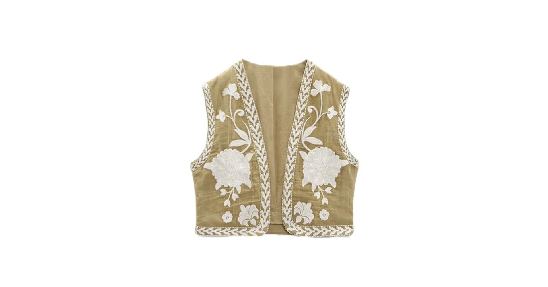 Embroidery Vest For Women Floral Vintage Boho Waistcoat