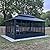 PURPLE LEAF 12' X 20' Sunroom with Light Permanent Hardtop Gazebo Solarium Galvanized Steel Double Roof Aluminum Outdoor Screen House for Patio Deck Backyard Grey