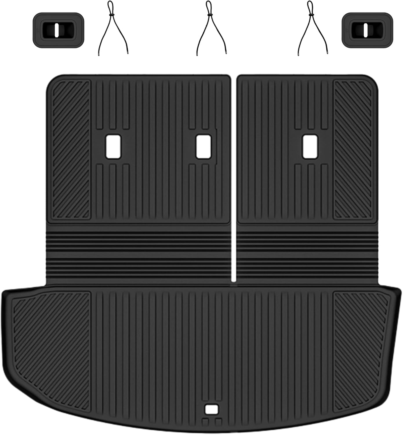 auxko all weather cargo mat & back seat protector fit for hyundai palisade 2026 gas 7/8 seaters tpe rubber trunk liner accessories odorless anti-slip cargo tray