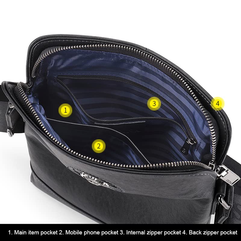 The single shoulder bag High capacity men's leather briefcase folder for a4 documents Men's bag Square3