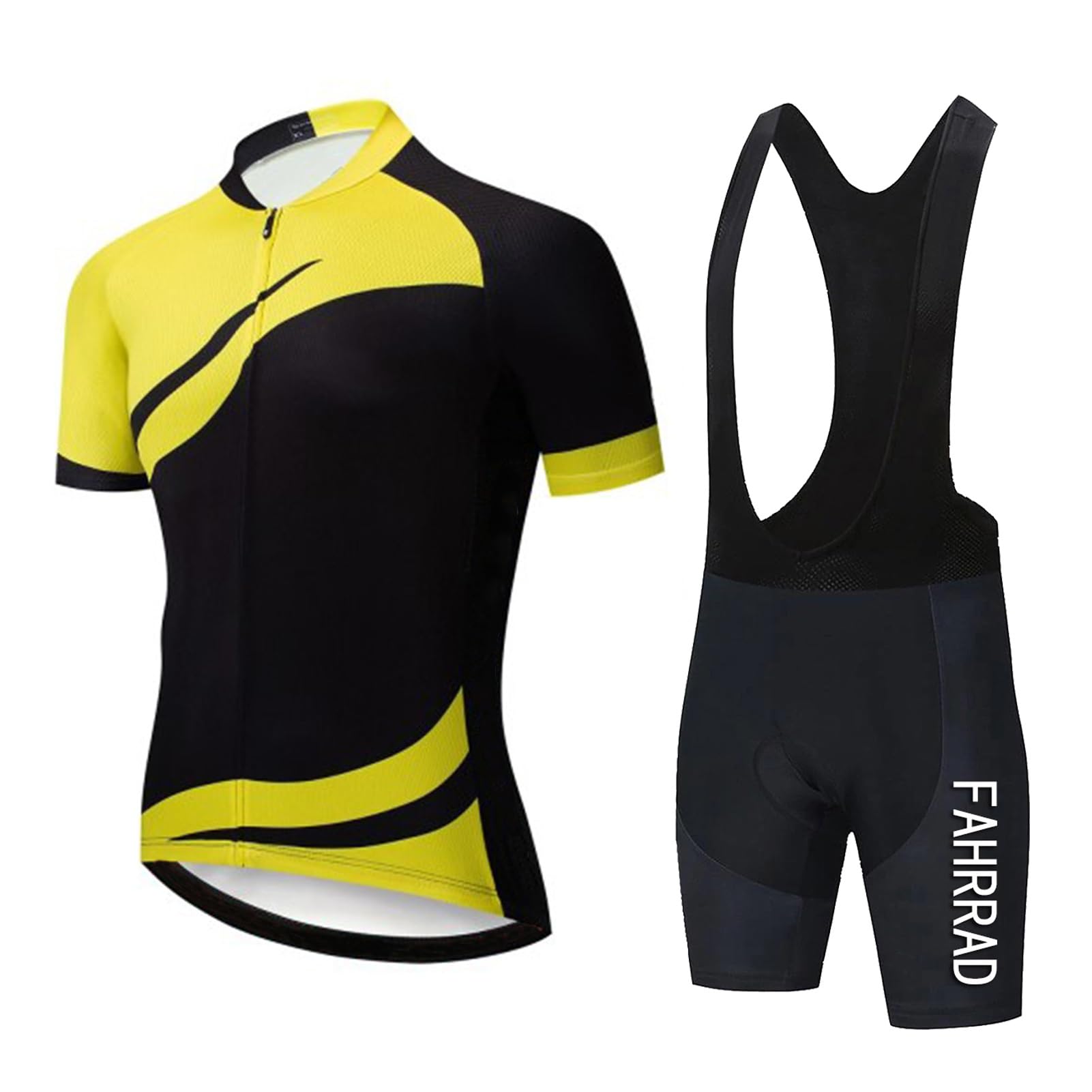 Tenue vêtements de cyclisme respirants KAISUN maillot manches courtes jaune
