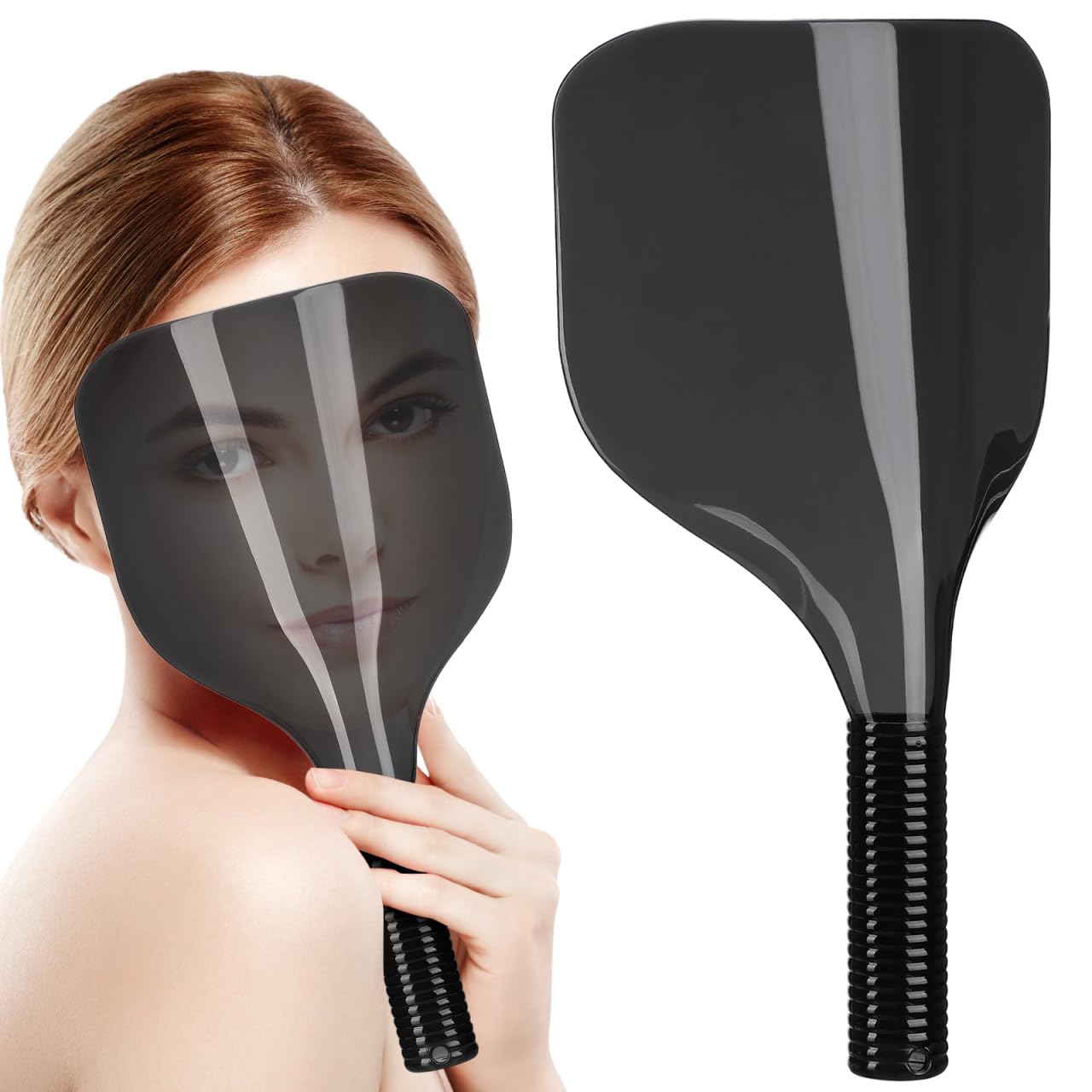 NOLITOY Plastic Hairdressing Face-shield, Reusable Hairspray Protector Mask, Black