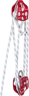 Mophorn Twin Sheave Block and Tackle 1/2" x 100Ft Twin Sheave Block with Braid Rope 30-35KN 6600-7705LBS Double Pulley Rigging