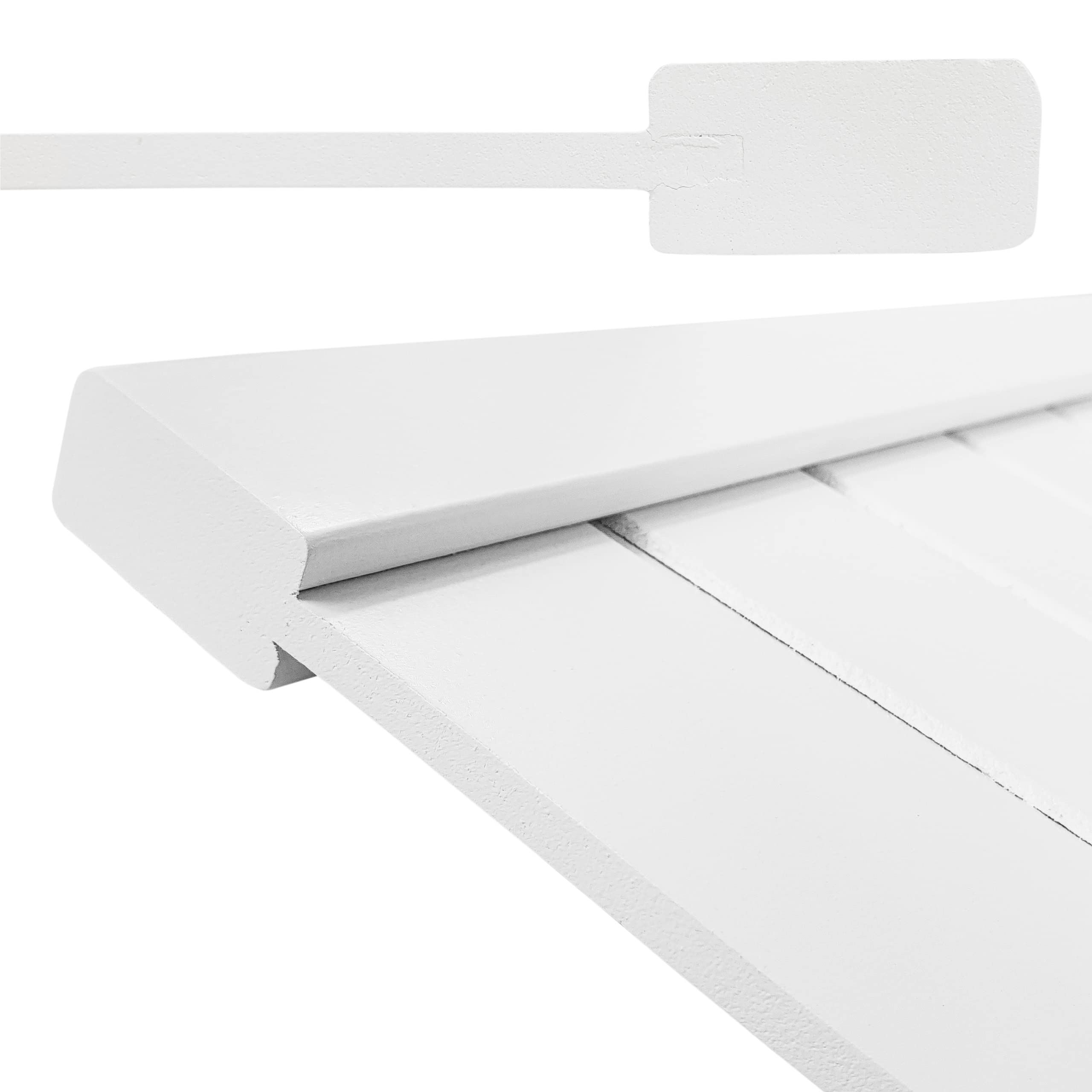DecoMeister Porte a Lamelle Chiuse in Legno 394x1995 mm Confezione da 2 - Porta Pino Massiccio - Anta per Armadio a Persiana Cieca - Frontali Mobili e Antine per Guardaroba - Preverniciato Bianco