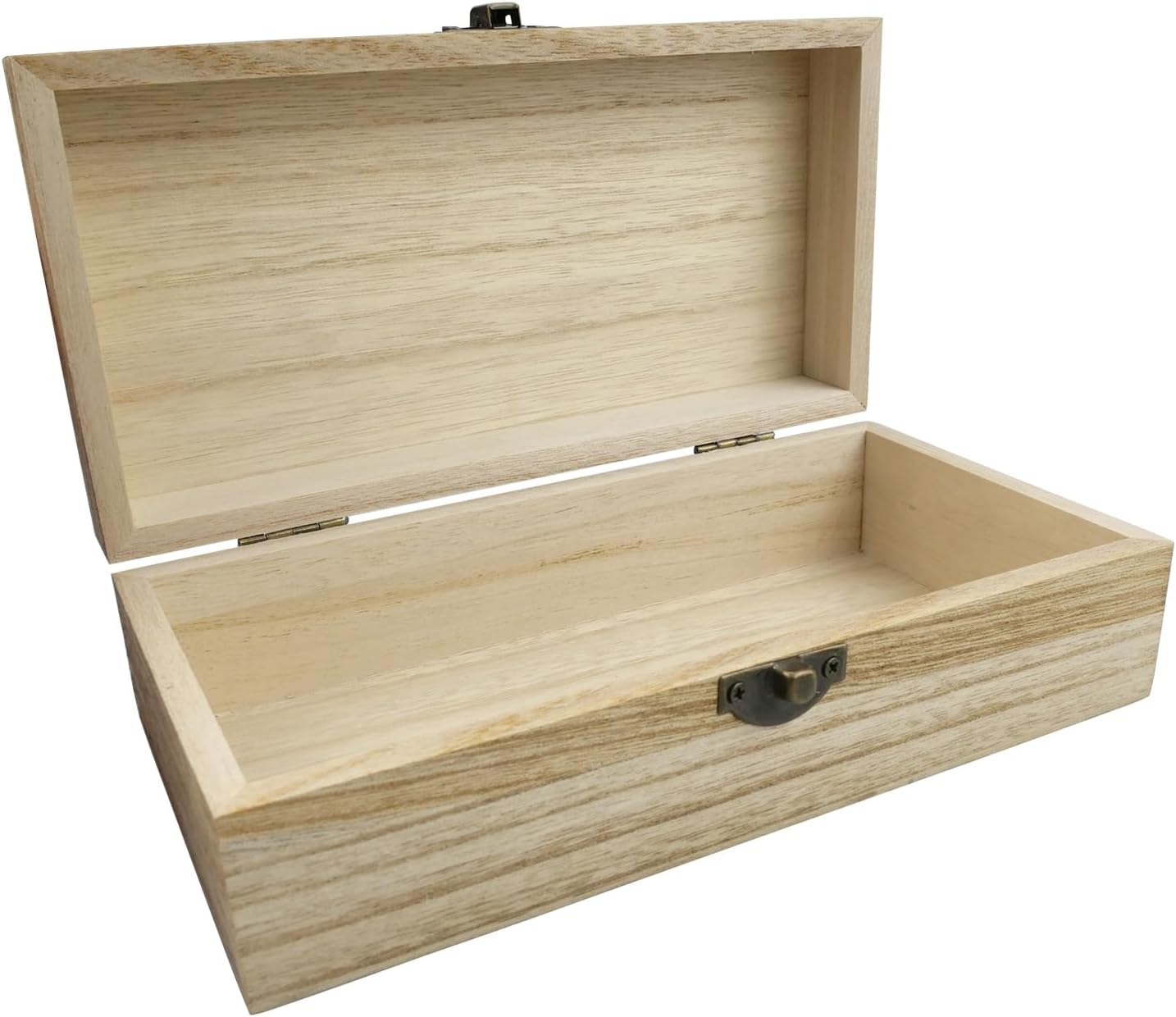 Boîte En Bois, Coffret En Bois Avec Couvercle, Petits Naturel Coffret De Rangement En Bois Comme Boîte Cadeau, Coffre Au Trésor, Boîte à Bijoux Pour Décoration Peinture DIY (20 X 10 X