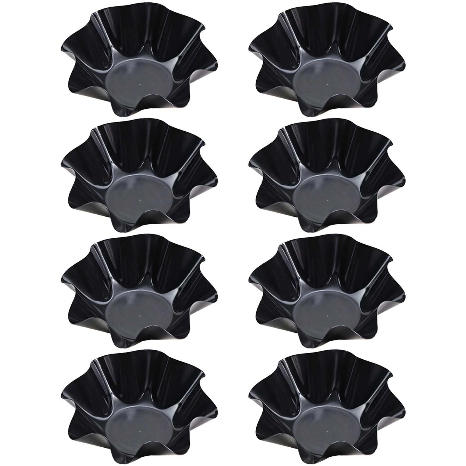8 Taco Bowl Shell Molds, 4-Inch Carbon Steel, Nonstick with Wave Edge, Ideal for Tacos, Snacks, and Salads