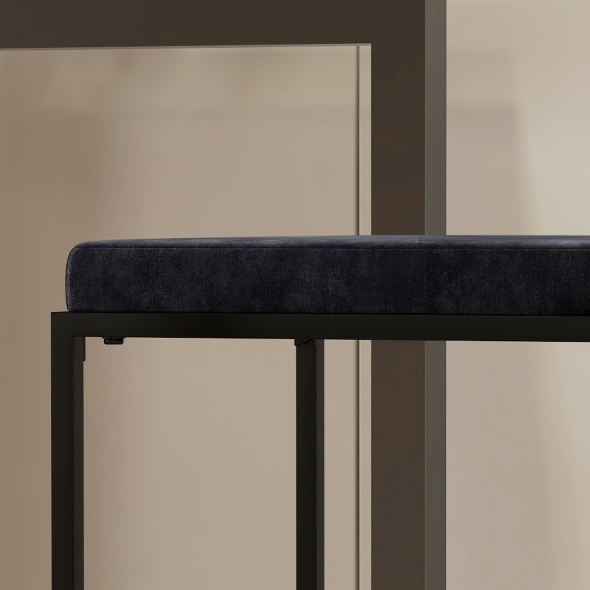HOMCOM Lot de 2 Chaises Hautes, Chaises de Bar, 74H cm, Noir