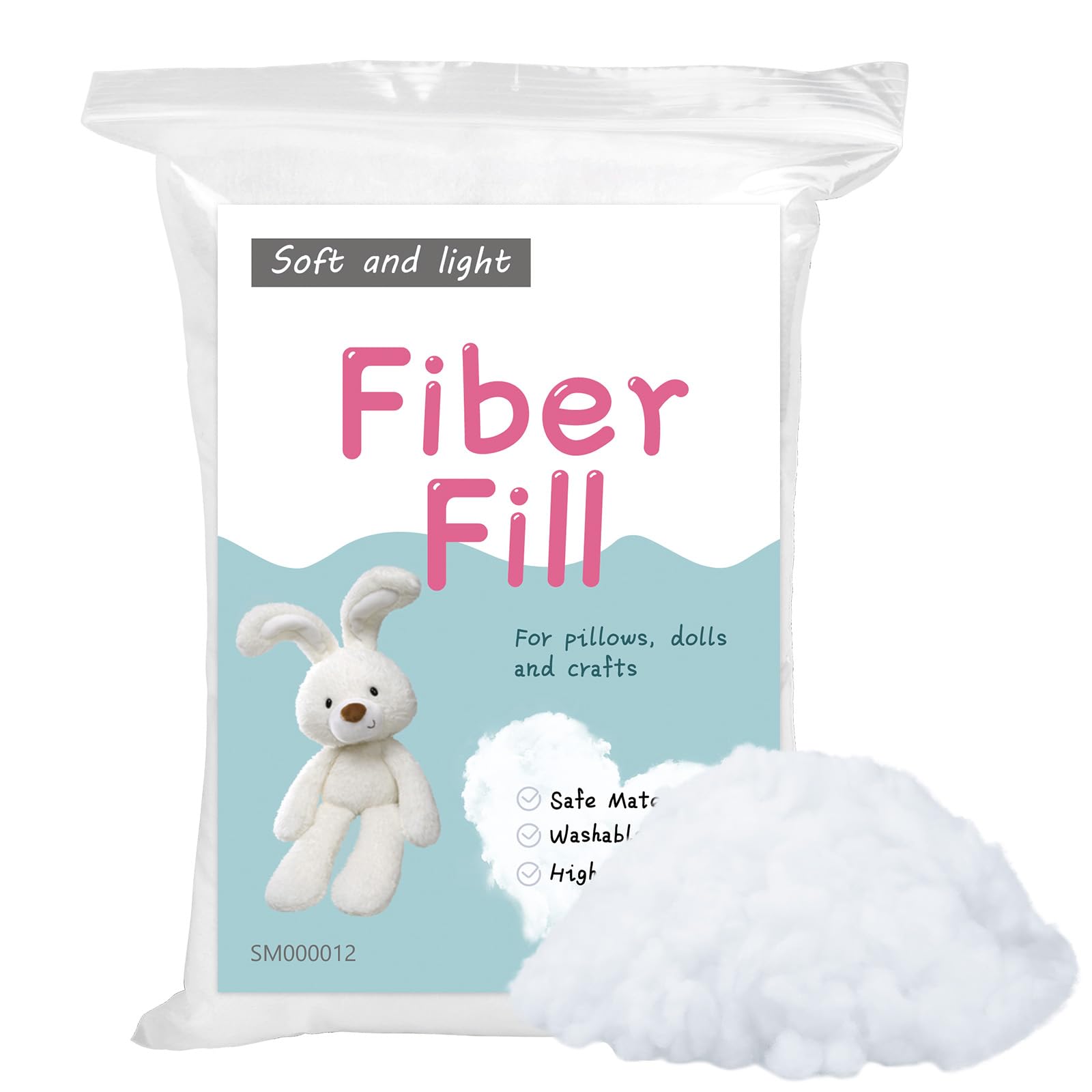 LOKUNN 2.12oz/60g Polyester Fiber, (2.12oz~3.97lb) Polyester Fiber Fill, Stuffing for Stuffed Animals, High Resilience Crochet Stuffing, Fill Fiber for Stuffed DIY Crafts