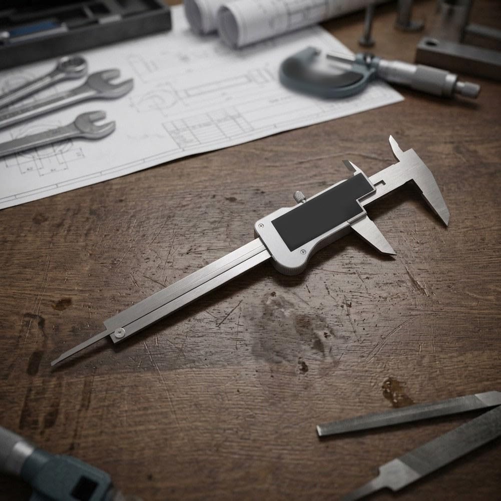 Calibro digitale impermeabile IP67, Vernier industriale in acciaio inossidabile con risoluzione di 0,01 mm, ampio display a LED, conversione mm/pollici per esterno interno