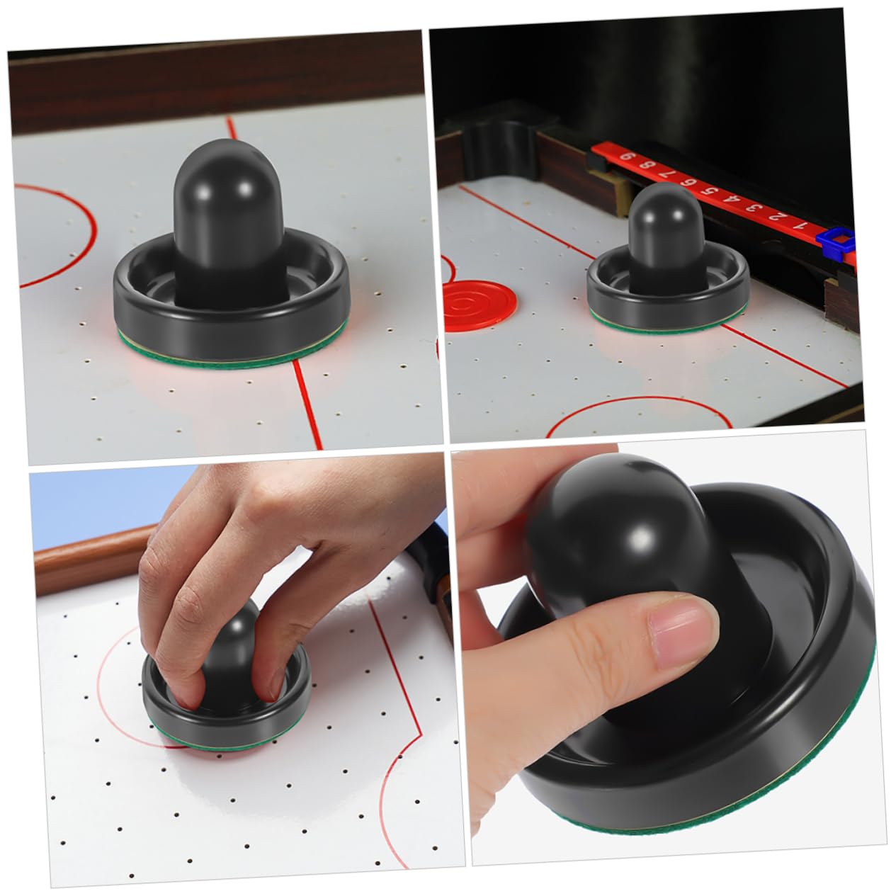Toddmomy 10 Ensembles Accessoires de Jeu de Hockey sur Table Ensemble de Pelles et Rondelles Rouges de Remplacement pour Jeux Air Hockey Améliorez Votre Expérience de Jeu des Outils et