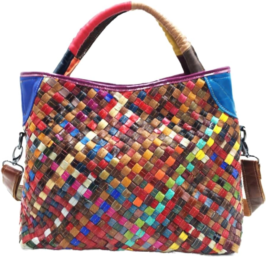 Eysee Women's Cowhide Leather Shoulder Bag Handbags Purse Bags Shoulder Bag Collage Gradient, Mode 6