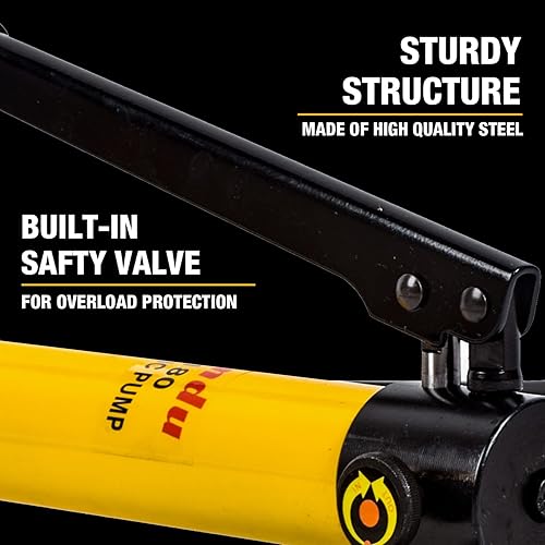 Miniatura 6 de Bomba de mano hidráulica 400cc 10000Psi Cilindro hidráulico portátil de efecto único para herramientas hidráulicas de tipo separado, bomba de