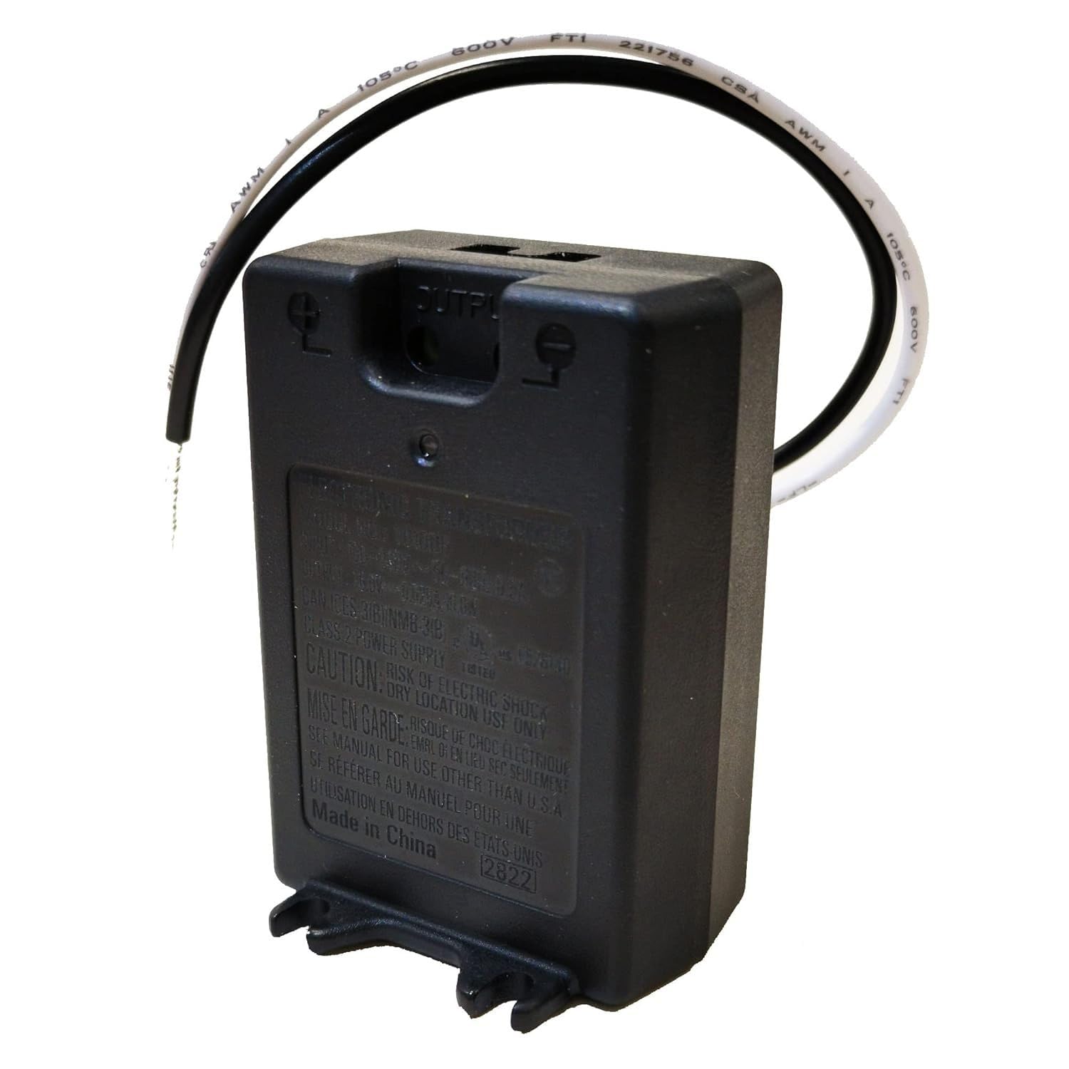 Newhouse Hardware 16TR-P 120-240V entrada, 16 VDC/10VA salida timbre transformador con carcasa de plástico, negro, certificado UL