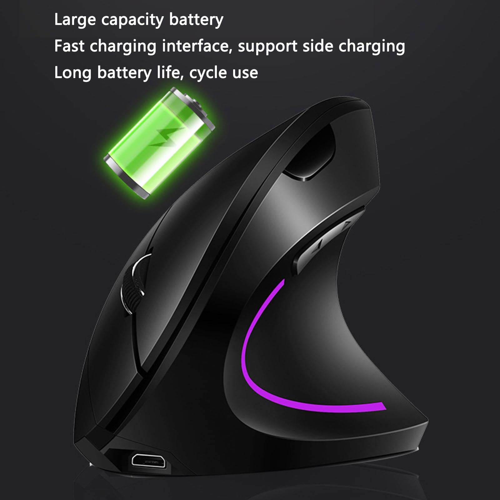 Mysz Mysz bezprzewodowa Mysz komputerowa do laptopa USB do gier Bluetooth Ergonomiczna mysz Urządzenie wskazujące Podwójny tryb Możliwość ładowania Pionowy Bluetooth 5.0 2.4G Pionowy