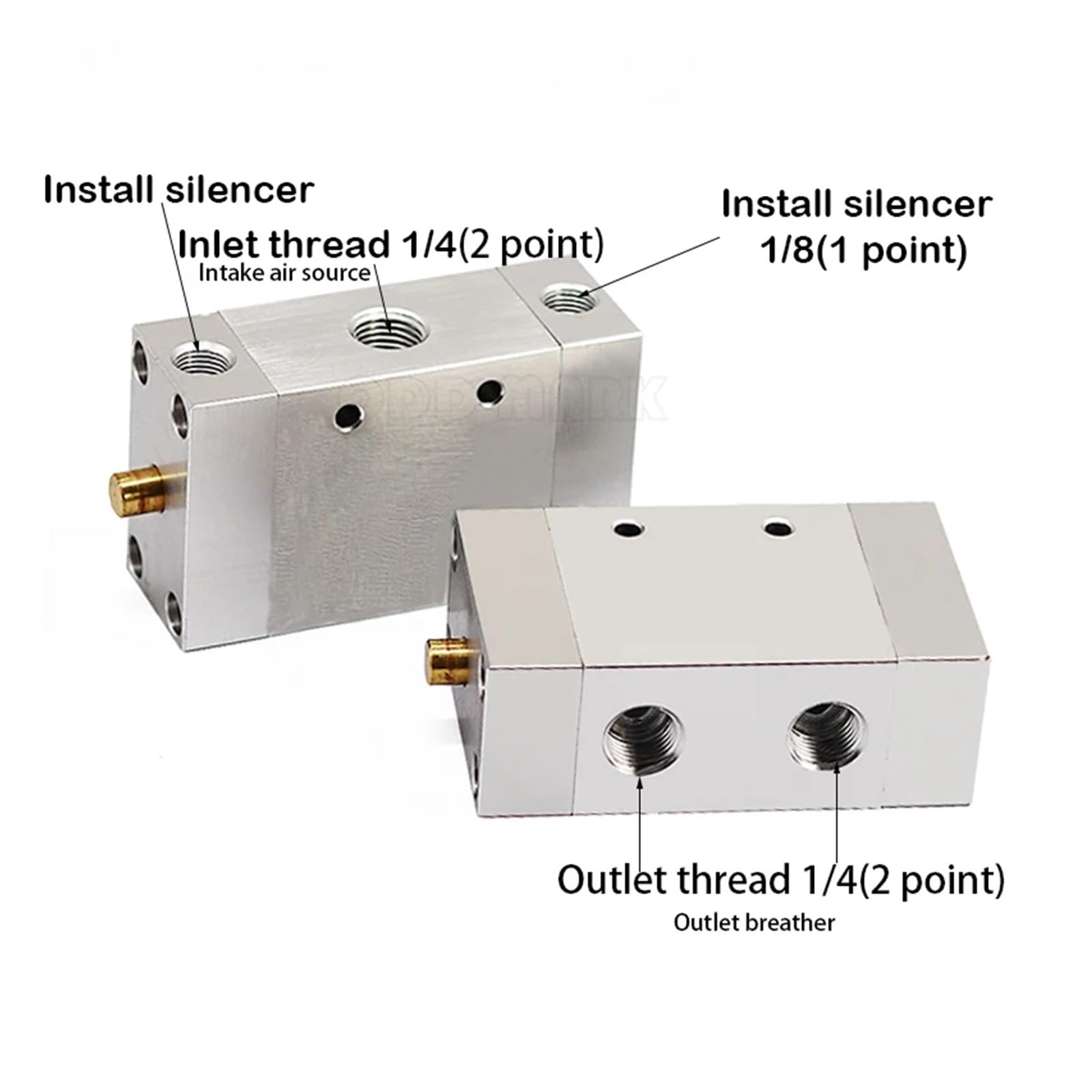 ZDV-08 Pneumatic Switch Gas Valve Cylinder Switch Automatic Shuttle Valve Speed Control Valve Two-Position Five-Way Directional(ASN2-01 2Point)