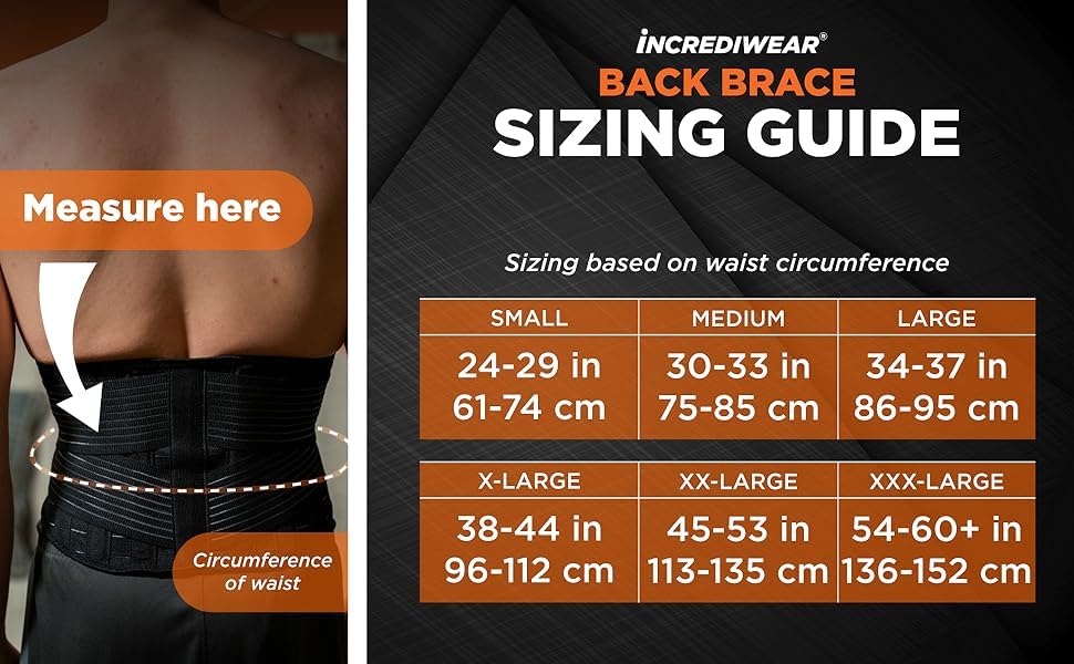 Image of INCREDIWEAR Back Brace, Black, XXXX-Large, 0.03 Pound