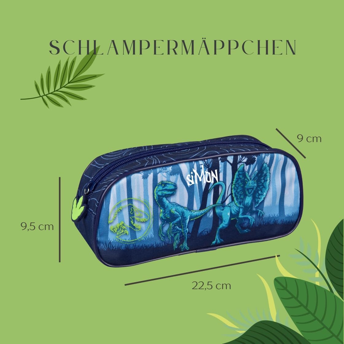 Undercover Zaino asilo dinosauro T-Rex ragazzi – Personalizzato con nome – Zaino per bambini con tasca anteriore – 2 scomparti 25 x 31 x 10 cm