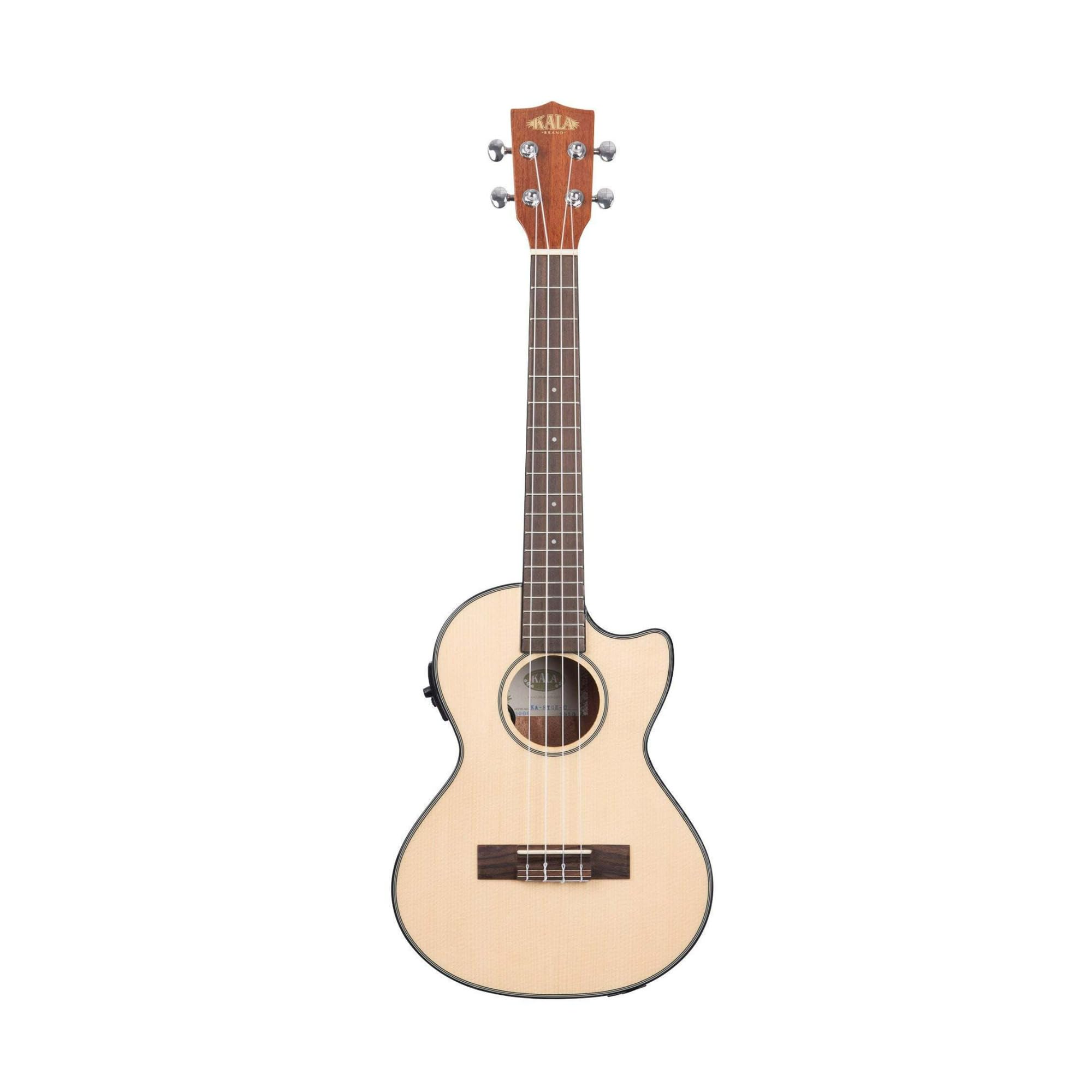 Brand Music Kala Solid Spruce Top Mahogany Gloss Tenor Ukulele with EQ with Built-In Tuner (KA-STGE-C), Natural